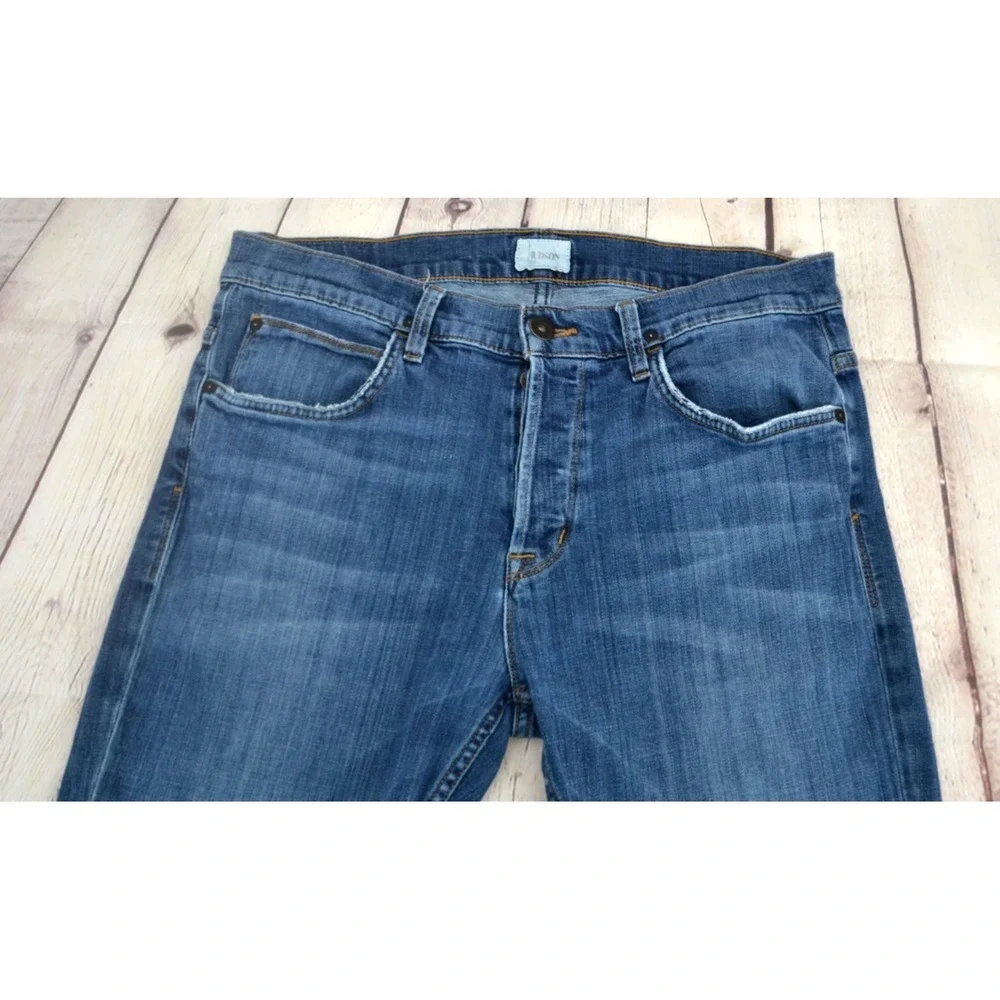 HUDSON Men's Dandy Slouchy Straight Button Fly‎ Jeans SIZE 32/33 Dark Wash